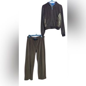 Vintage Apollo Brown Sweatsuit Hoodie Set Brown Large